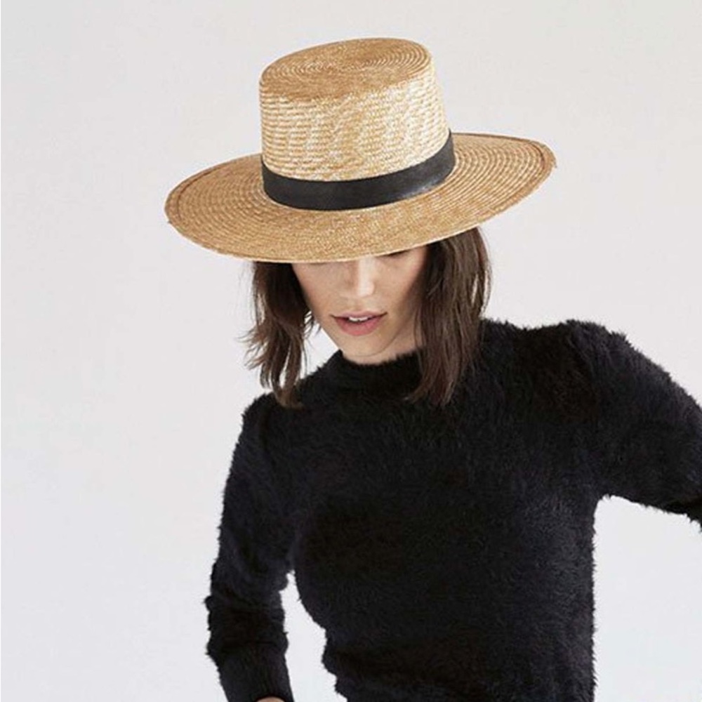 Janessa Leone Klint Straw Boater Hat